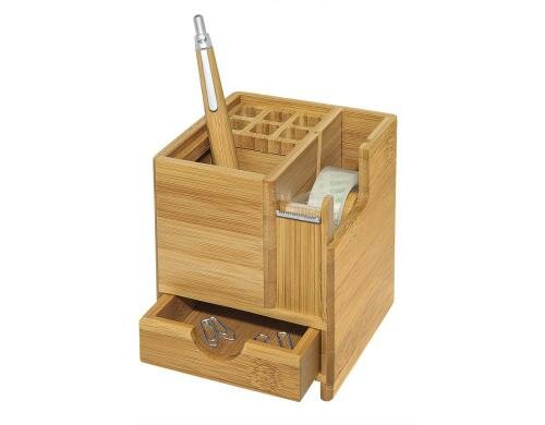 WEDO Stiftehalter Bambus-Serie Bambus, Grösse: 10.3 x 10.3 x 11.7 cm