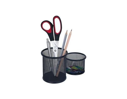 WEDO Stiftehalter Office-Serie Schwarz im Gitter-Look, 2er Set