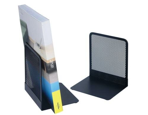 WEDO Buchstütze Office-Serie Schwarz 2 Stück, Grösse: 12 x 10 x 13.5 cm