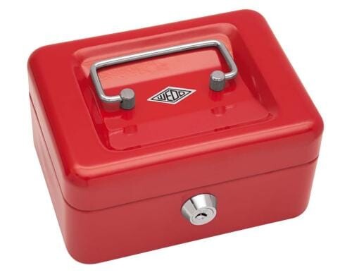 Wedo Geldkassette, 15.2x11.5x8.0cm 4 Fächer, rot