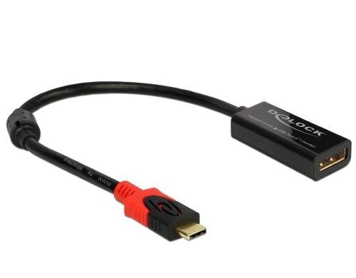 Displayport zu USB-C Monitor Adapter DP-Buchse auf USB-C, schwarz, 4K/60Hz