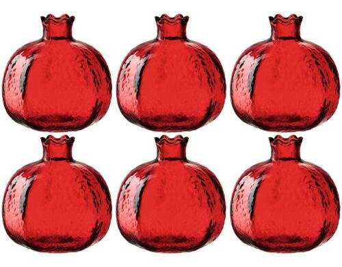 Leonardo Vase 9 rot Granatapfel 6 Stück, 9x9x9cm