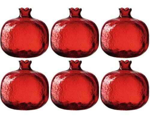 Leonardo Vase 10 rot Granatapfel 6 Stück, 10x10x10cm