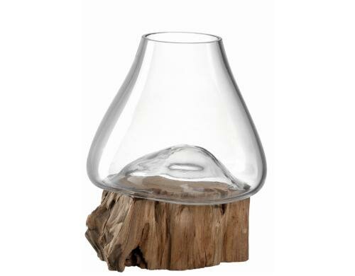 Leonardo Vase auf Holz 22cm Casolare 1 Stück, Grösse 21x18x18cm