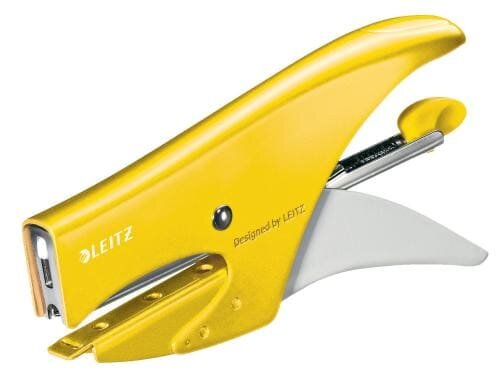 Leitz WOW Heftzange gelb met., 30 Blatt, Metall, Blister