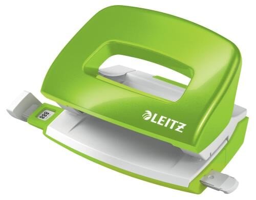 Leitz WOW Kleiner Locher NeXXt grün metallic, 10 Blatt, Metall