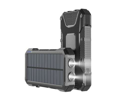 4smarts Solar-Powerbank TitanPack SLIM 20.000mAh, schwarz