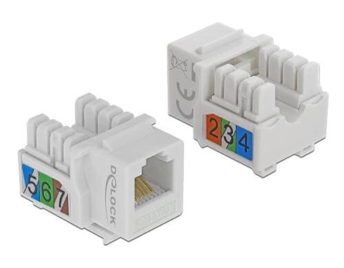 Delock Keystone Modul Cat.3, UTP, weiss extern: RJ45 Buchse, Intern LSA Leiste