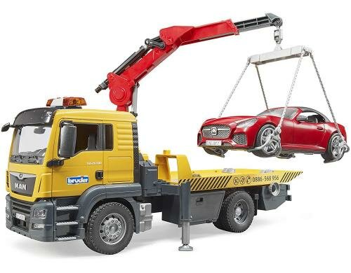 Bruder MAN TGS Abschlepp-LKW mit Roadster und L+S Module