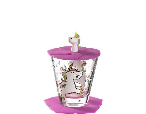 Leonardo Glas Bambini Einhorn 3-teilig, D: 6cm, Glas/Silikon