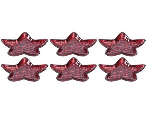 Leonardo Sternschale 15cm Rot 6tlg 6 Stück, HxD: 2x15cm, Glas