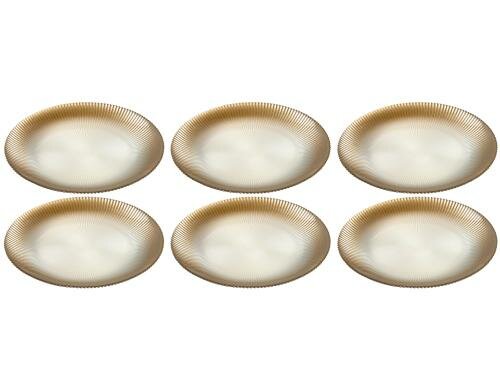 Leonardo Teller Cibo 22cm 6er Set Gold 6 Stück, HxD: 2x22cm
