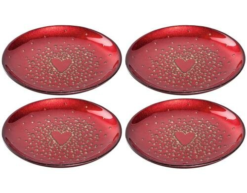 Leonardo Teller Natale 16cm Rot 4er Set 4 Stück, HxD: 2x16cm