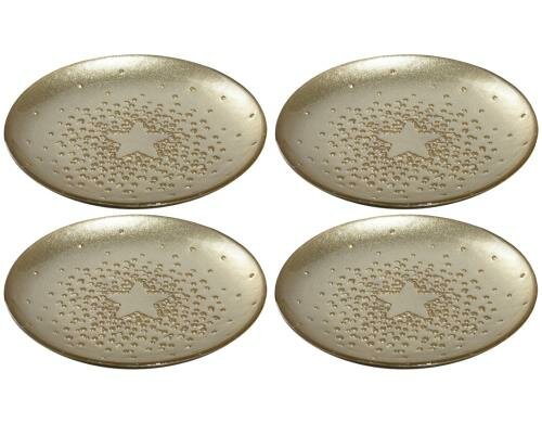 Leonardo Teller Natale 16cm Gold 4er Set 4 Stück, HxD: 2x16cm