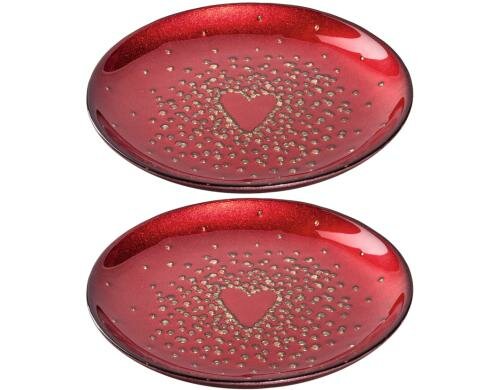 Leonardo Teller Natale 32cm Rot 2er Set 2 Stück, HxD: 2x32cm