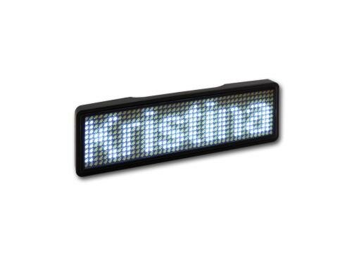 LED Name Tag, 11x44 Pixel, USB Rahmen schwarz - LED weiss