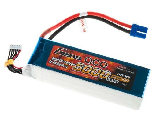 Gens LiPo-Akku 22.2V 5000mAh 45C 6S1P 162x46x43mm 782g EC5