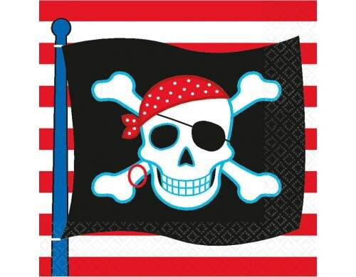 Amscan Servietten Piratenparty 16 Stück 33x33 cm, 16 Stück