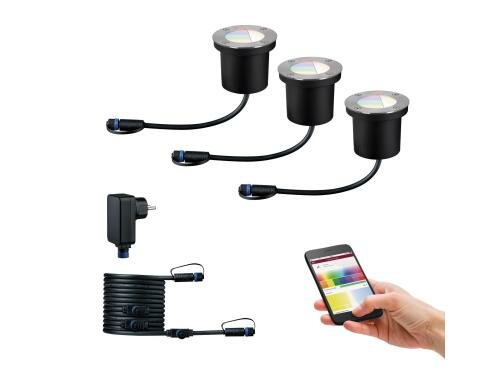 Paulmann Bodenspot SET RGBW 3x3.6W 200lm IP65, 24V, inkl. ZigBee