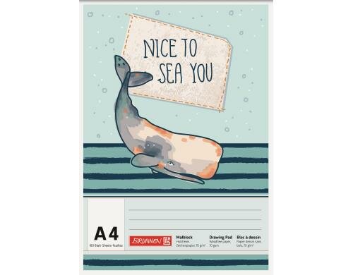 Brunnen Malblock Happy Ocean A4, 100 Blatt, 70 g/m²