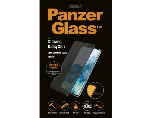 Panzerglass Displayschutz CF, Privacy black für Samsung Galaxy S20+