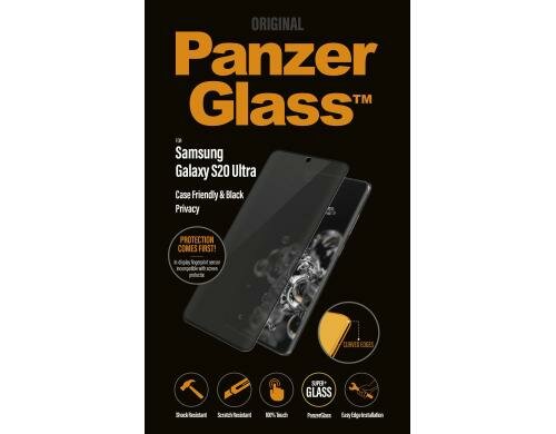 Panzerglass Displayschutz CF, Privacy black für Samsung Galaxy S20 Ultra