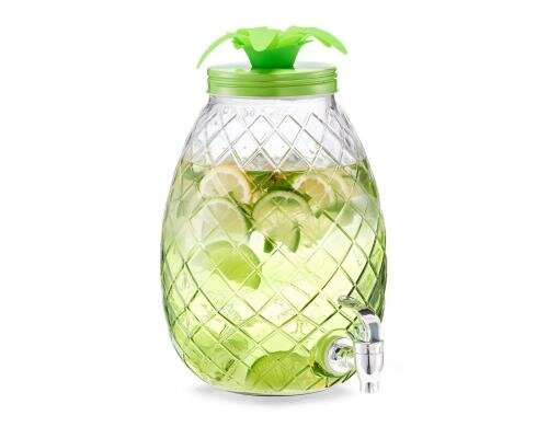 Zeller Present Getränkespender Ananas Glas, 4.5Liter, 24.5x19x29.5cm