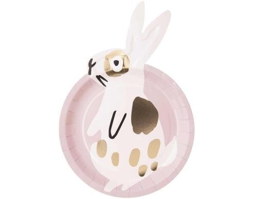 Rico Design Pappteller Hase rosa, 23 x 23cm