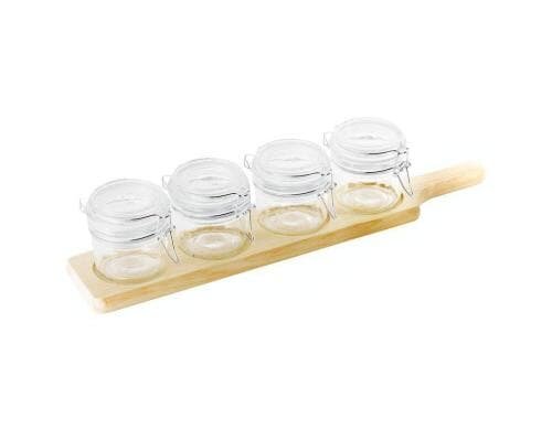 Paderno Servierplatte Holz 5tlg 49x9.7cm