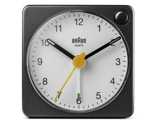 BRAUN Analog Reisewecker Schlummertaste, Licht, Leuchtzeiger