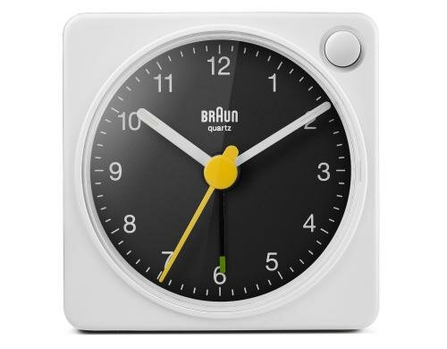 BRAUN Analog Reisewecker Schlummertaste, Licht, Leuchtzeiger