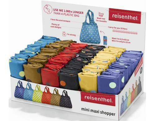 Reisenthel Einkaufstasche mini maxi shopper Display mit 48 Taschen - collection 23 dots