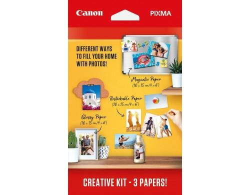 CANON Creative Kit, 3 Papiersorten Fotopapier (magnetisch/glanz), Fotosticker