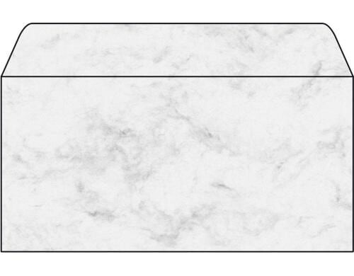 Sigel Umschlag Marmor grau 90g 110x220mm gummiert, (Ink/Laser/Copy),Innendruck50Stk.