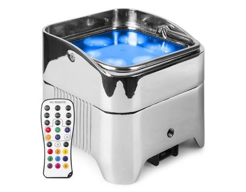 BeamZ BBP96SC Uplight Par 6x 12W, 6in1, Akku-Betrieb, Chrom