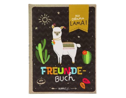 Goldbuch Freundebuch Happylife Lama 1 Stück, Grösse: A5, 88 Blatt