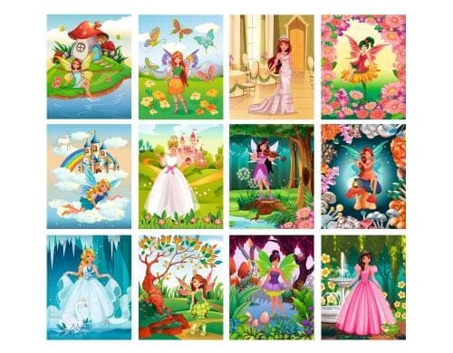 URSUS Bastelset Kratzbilder Feen und Prinzessinnen