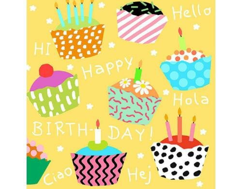 B+C Servietten Muffin Party 33x33 cm, 20 Stück