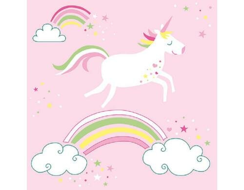 B+C Servietten Einhorn 33x33 cm, 20 Stück