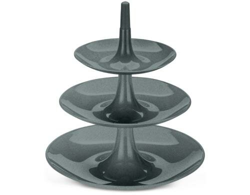 Koziol Etagere BABELL L organic dunkelgrau Kunststoff, Grösse 31.4x31.4x34cm