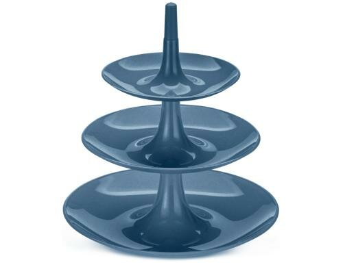 Koziol Etagere BABELL L organic dunkelblau Kunststoff, Grösse 31.4x31.4x34cm