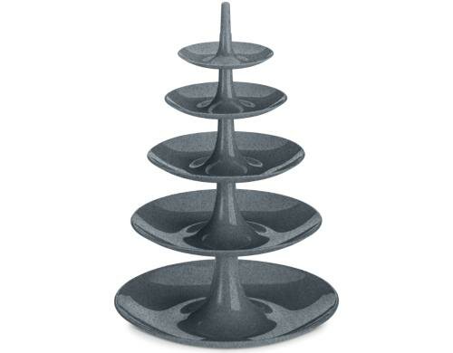 Koziol Etagere BABELL BIG organic dunkelgra Kunststoff, Grösse 38x38x53cm
