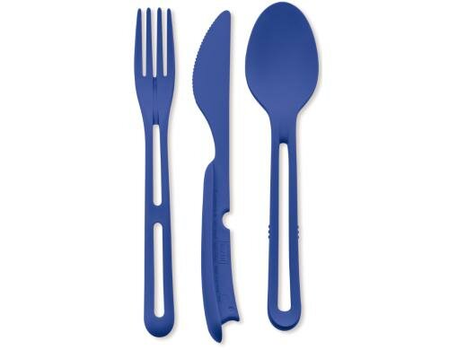Koziol Besteckset KliKK Blau je 1x Messer, Löffel, Gabel