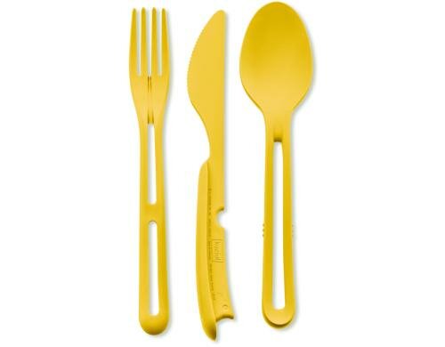 Koziol Besteckset KliKK Gelb je 1x Messer, Löffel, Gabel