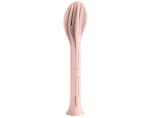 Koziol Besteckset KliKK Pocket organic pink je 1x Messer, Löffel, Gabel