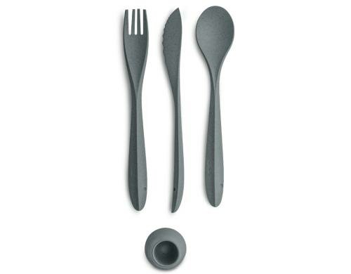 Koziol Besteckset Tulip organic dunkelgrau je 1x Messer, Löffel, Gabel
