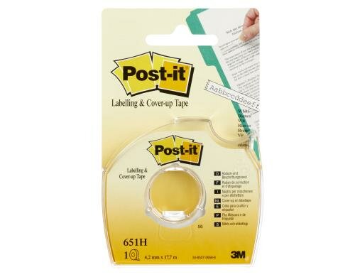 3M Post-it Abdeck- und Beschriftungsband 1 Rolle im Handspender,4.2mm x 17.7m
