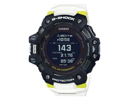 Casio G-Shock mit Pulsmesser solarbetrieben, weiss/schwarz