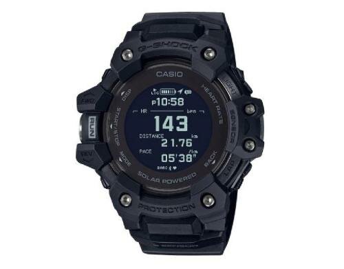 Casio G-Shock mit Pulsmesser solarbetrieben, schwarz