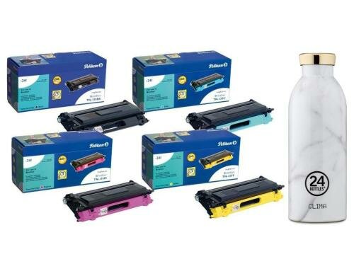 Pelikan Toner Brother TN-135BK/C/M/Y Gratis 24Bottles Thermosflasche